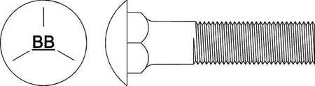 BIG BOLT CORP CRG5ZP12137 CARRIAGE BOLT 1/2-13 X 7 IN L PK25