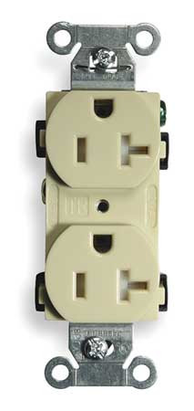 HUBBELL CR20ITR RECEPTACLE DUPLEX 20A 5-20R 125V IVORY
