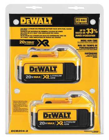 DEWALT TOOLS DCB204-2 BATTERY CDLSS PREM 20V LI-ION