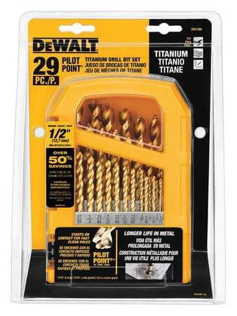 DEWALT TOOLS DW1369 29PC TINANIUM PP DRILL BIT SET