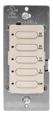 HUBBELL DT5030LA TIMER ELECTRONIC 120/277V LIGHT ALMOND