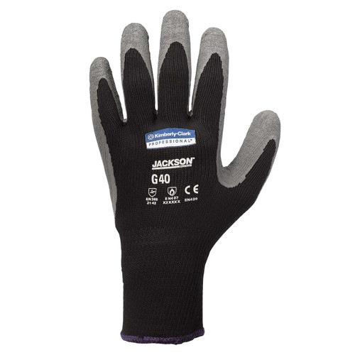 KIMBERLY CLARK 97272 COATED GLOVES,L,BLACK/GRAY,PR