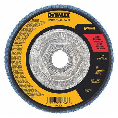 DEWALT TOOLS DW8311 FLAP DISC 4-1/2IN36GRT ZIR