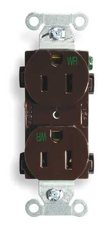HUBBELL BR15WR RECEPTACLE DUPLEX 15A 5-15R 125V BROWN