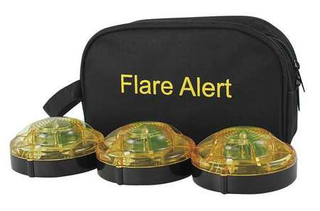 FLAREALERT B3YB2 LED ROAD FLARE KIT, YELLOW, 120 FPM, MAG