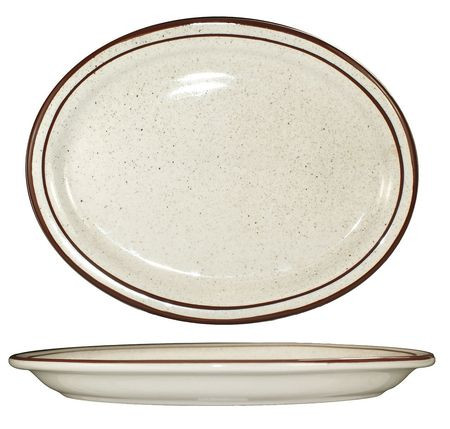 ITI GR-14 PLATTER,13-1/4X10-3/8,BROWN SPECKLE,PK12