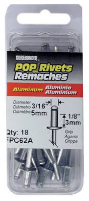 FPC CORPORATION FPC62A ALUMINUM RIVETS, SHORT, 3/16-IN. DIA., 1
