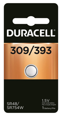 DURACELL D309/393PK 1.5 VOLT SILVER OXIDE BATTERY