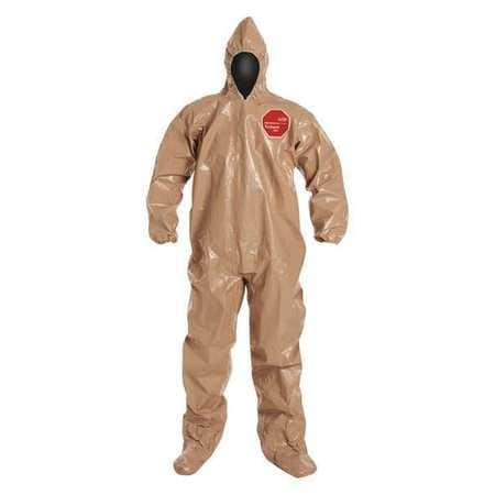 DUPONT C3122TTNMD000600 HOODED COVERALLS,TAN,M,ELASTIC,PK6