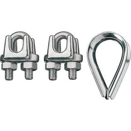 RONSTAN ID003404-03 WIRE ROPE CLIP AND THIMBLE KIT 1/8 IN