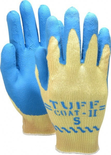 SHOWA BEST GLOVE, INC KV300S-07 COATED GLOVES,BLUE/YELLOW,S,PR