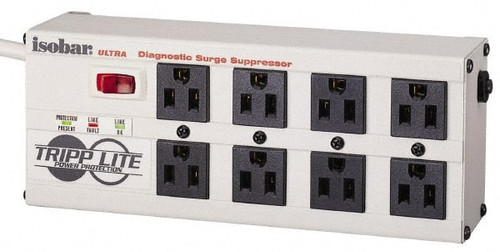 TRIPP LITE ISOBAR 8 ULTRA SURGE PROTECTOR STRIP 8 OUTLET GRAY