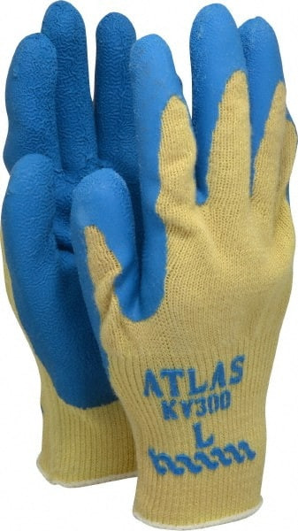 SHOWA BEST GLOVE, INC KV300L-09 COATED GLOVES,BLUE/YELLOW,L,PR