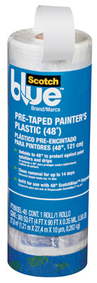 3M PT2093EL-48 PAINTER'S PLASTIC, PRE-TAPED, 48-IN. X 9