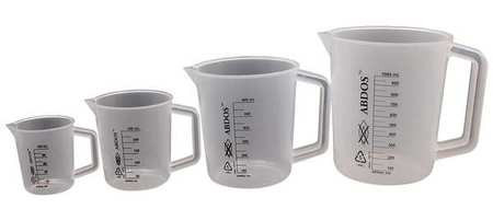 UNITED P50806 GRADUATED BEAKER,2000ML,PP,PK4
