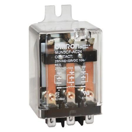 OMRON MJN3CF-AC24 H8090 RELAY 11PIN 3PDT 10A 24VAC