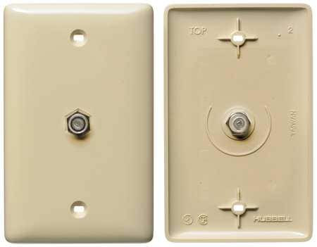 HUBBELL NS750I VIDEO WALL PLATE AND JACK F TYPE IVORY