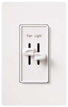 LUTRON S2-LFSQ-WH FAN/LIGHT CONTROL DUAL SLIDE 120V 1 POLE