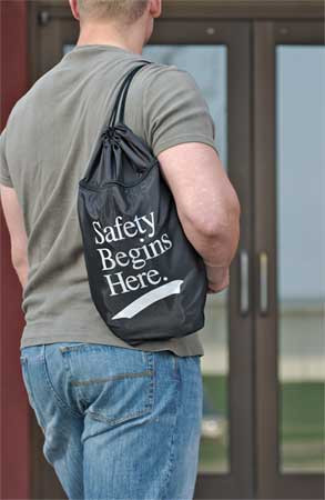 QUALITY RESOURCE GROUP N210/H BACKPACK DRAWSTRING SAFETY BEGINS HERE