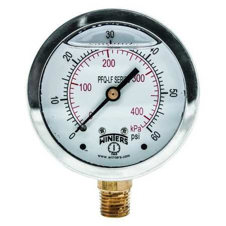 WINTERS PCT324LF GAUGE,PRESSURE,0 TO 160 PSI,4-1/2 IN.