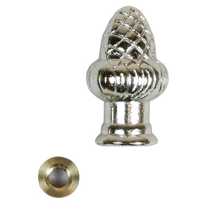 JANDORF SPECIALTY HARDW 60105 LAMP FINIAL, ACORN, NICKEL FINISH, 1.5-I