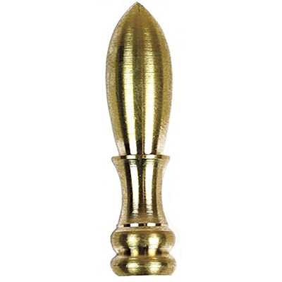 JANDORF SPECIALTY HARDW 60106 LAMP FINIAL, BULLET, SOLID BRASS, 2-IN.