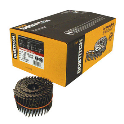 STANLEY C8P120D COIL COLLATED FRAMING NAILS, 2.5 PLAIN S