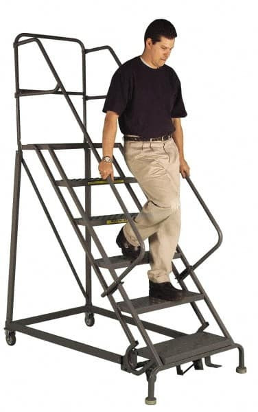 TRI-ARC KDEC107246 ROLLING LADDER 7 STEP STEEL PERFORATED