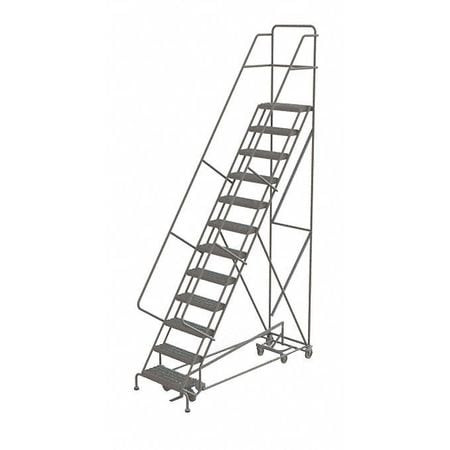 TRI-ARC KDAD112242 ROLLING LADDER 12 STEP STEEL SERRATED
