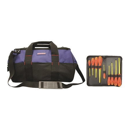 WESTWARD 7CZ69 INS. SCREWDRIVER SET SLOT/PHILLIPS 9 PC