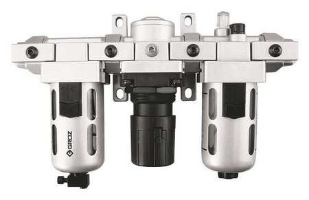 GROZ 7DX45 FRL,3 PCS,1/4" NPT,40 MICRON,46 CFM