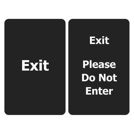 TENSABARRIER SIGN-BRAC-0711-250-33-V-S03 EXIT PLEASE DO NOT ENTER BLACK