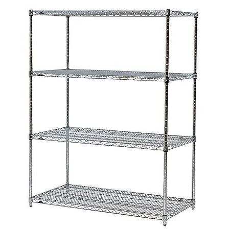 METRO 4 /2460NBL  4 /63PBL WIRE SHELVING STARTER 60 IN W 63 IN H