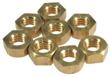 DAYTON PP60222G HEX NUT,3/8-16 BR,PK 8