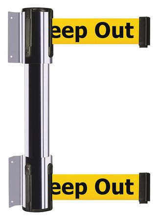 TENSATOR 896T2-1P-STD-YDX-C BELT BARRIER DANGER-KEEP OUT CHROME