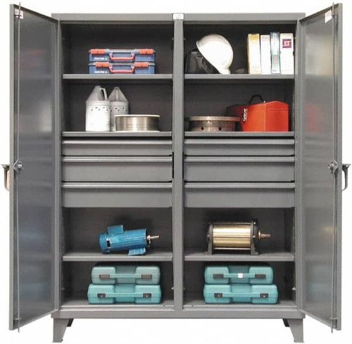 STRONG HOLD 56-DS-246-6DB 6 SHELF 6 BIN LOCKING STORAGE CABINET