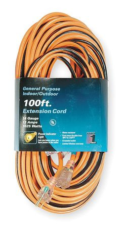 POWER FIRST 1FD56 EXTENSION CORD 100 FT. PVC 14/3 GA.