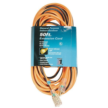 POWER FIRST 1FD55 EXTENSION CORD 50 FT. PVC 14/3 GA.