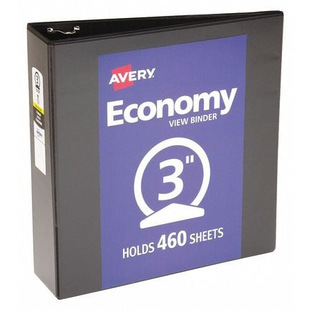 AVERY AVE05740 ECONOMY BINDER ROUND 3 IN. VIEW BLACK
