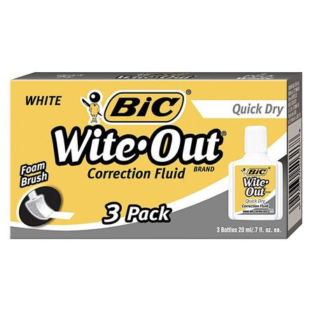 BIC CORPORATION BICWOFQD324 PACK OF (3), CORRECTION FLUID FOAM APPLI
