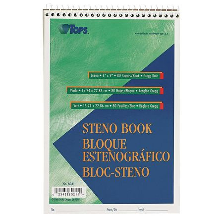 TOPS MANUFACTURING CO. TOP8021 STENO BOOKS 6 X 9 IN.