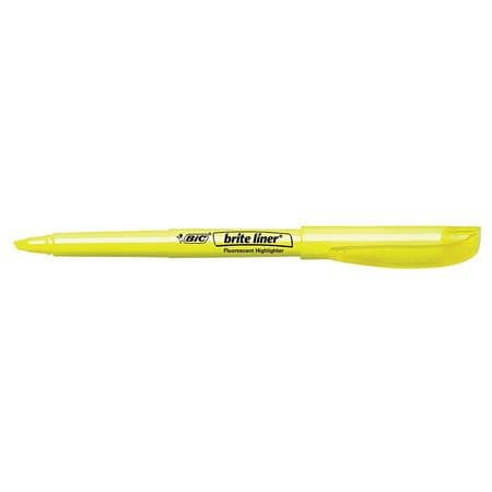 BIC CORPORATION BICBL11YW HIGHLIGHTER,FLOURESCENT YELLOW,PK12