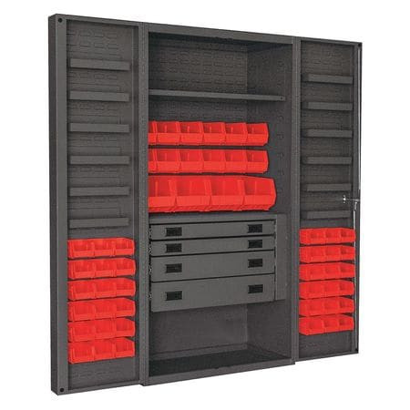 DURHAM MFG CO DCBDLP524RDR-1795 STORAGE CABINET IND 14GA 52BINS RED DEEP