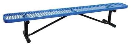 GRAINGER GLOBAL SOURCING 4HUU8 OUTDOOR BENCH 96 IN L 16-3/8 IN H BLU