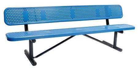 GRAINGER GLOBAL SOURCING 4HUU4 OUTDOOR BENCH 96 IN L 31 IN H BLU
