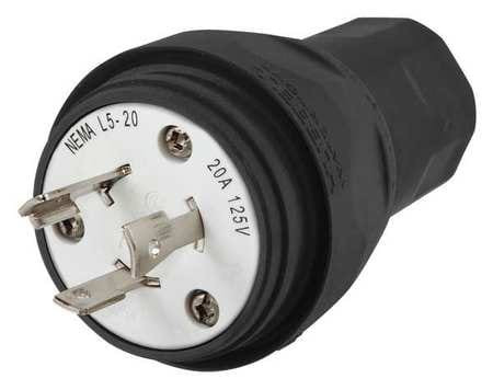HUBBELL HBL26W47BK PLUG L5-20R 15A 125VAC BLACK