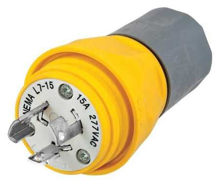 HUBBELL HBL24W49 WT PLUG L6-15P 15A 250VAC YELLOW