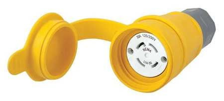 HUBBELL HBL29W74 CONNECTOR L14-30R 30A 125/250VAC YELLOW