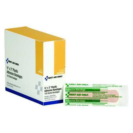 FIRST AID ONLY G155 3/4"X3" PLASTIC BANDAGES 100/BOX