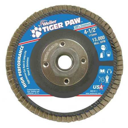 WEILER CORPORATION 51125V J1579 FLAP DISC 60 GRIT 5/8-11 IN.